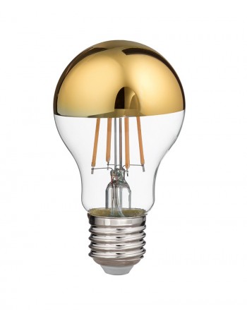 Lampadina LED 8w E27 goccia 3000k vetro specchiato oro 1000 lumen