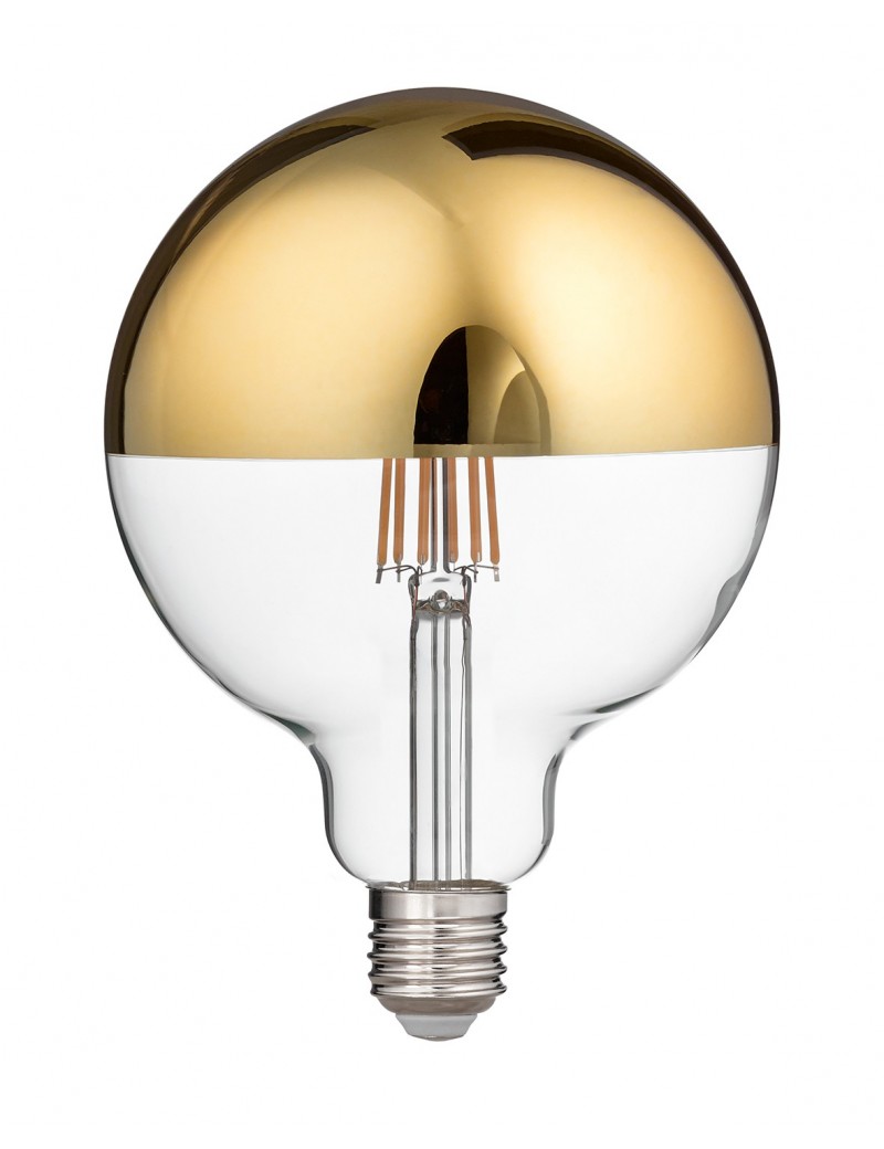 Lampadina LED 12w globo E27 2700k vetro specchiato oro 1521 lumen