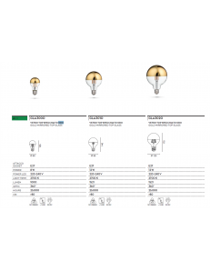 Lampadina LED 12w globo E27 3000k vetro specchiato oro 1521 lumen 2