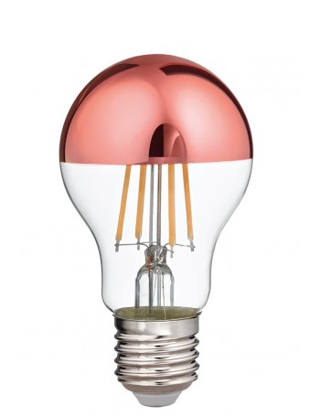 Lampadina LED 8w E27 goccia 3000k vetro specchiato rame 1000 lumen
