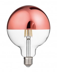 Lampadina LED 12w globo E27 3000k vetro specchiato rame 1521 lumen