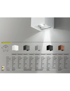 Applique LED biemissione alette regolabili 10w 3000k 4000k ip54 alluminio GES862c Ges862n 2