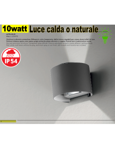 Applique LED biemissione alette regolabili 10w 3000k 4000k ip54 antracite GES871c Ges871n