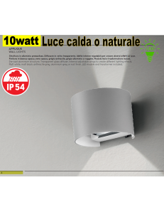 Applique LED biemissione alette regolabili 10w 3000k 4000k ip54 alluminio GES872c Ges872n