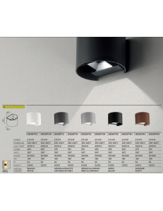 Applique LED biemissione alette regolabili 10w 3000k 4000k ip54 alluminio GES872c Ges872n  2