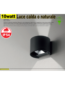 Applique LED biemissione alette regolabili 10w 3000k 4000k ip54 nero GES873c Ges873n