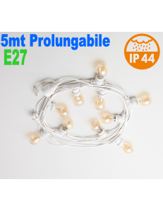 Catena luminosa 5mt catenaria E27 ip44 prolungabile giardino outdoor gea luce