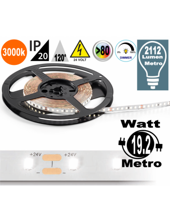 Stricia LED 19.2w 3000k bobina dimmerabile IP20 adesiva flessibile 140 led metro