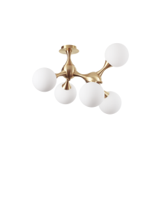 NODI pl5 Plafoniera ottone satinato moderna Ideal Lux  2