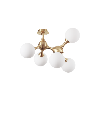 NODI BIANCO pl5 Plafoniera ottone satinato moderna Ideal Lux  NODI BIANCO pl5 Plafoniera ottone satinato moderna Ideal Lux