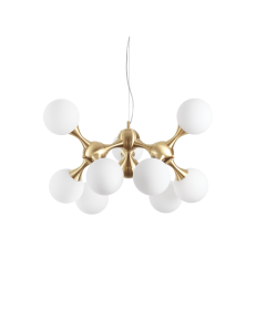 Sospensione moderna NODI ottone satinato SP9 Ø 80 Ideal Lux