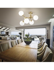 NODI pl5 Plafoniera ottone satinato moderna Ideal Lux