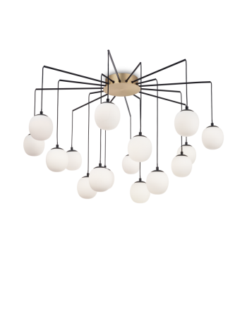 Rhapsody sp16 ottone satinato nero Ø95 sospenisone moderna Ideal Lux 