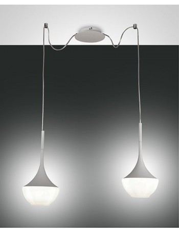 Apollo lampada decentrabile vetro soffiato bianco E27 vetro soffiato