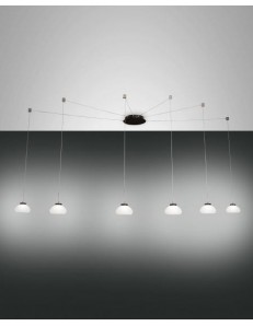 Arabella lampadario decentrabile LED 48w dimmerabile 6 diffusori bianchi