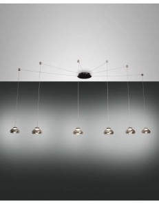 Arabella lampada decentrabile LED 48w dimmerabile 6 diffusori fume