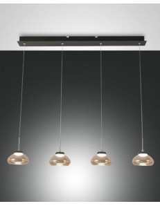Arabella sospensione barra LED 32w dimmerabile 4 diffusori ambra regolabili