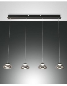 Arabella sospensione barra LED 32w dimmerabile 4 diffusori vetro fume