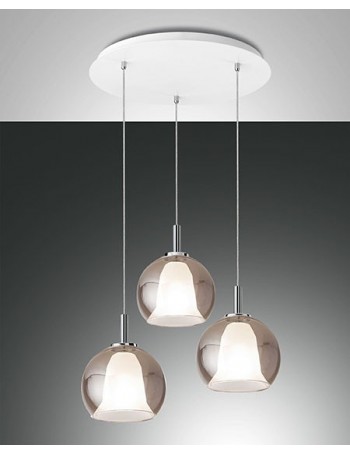 Bretagna lampadario grappolo fumee E27 vetro borosilicato