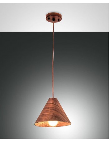 Esino small sospensione cucina legno cono color noce 
