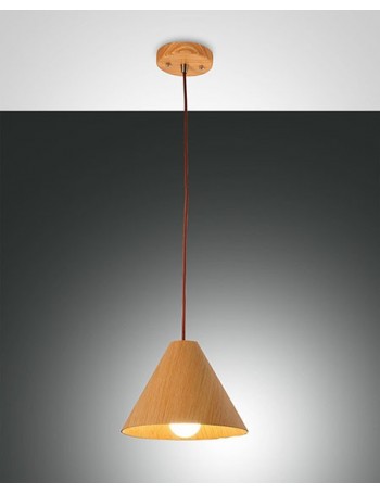 Esino small sospensione cucina legno cono color quercia 