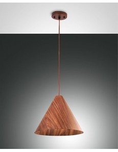 Esino big sospensione cucina legno cono color noce