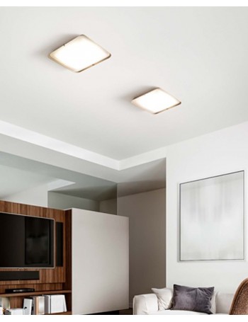 Hugo lampada soffitto LED 24w quadrata dimmerabile sabbia