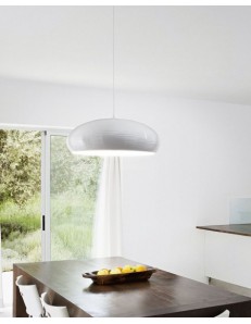 Lodge sospensione in metallo metallo rigato bianco 60cm