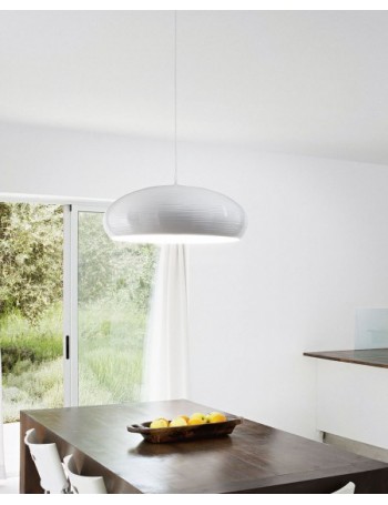 Lodge sospensione in metallo metallo rigato bianco 60cm