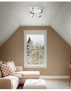 Modo Spot metallo  bianco 4 luci diffusore cilindro