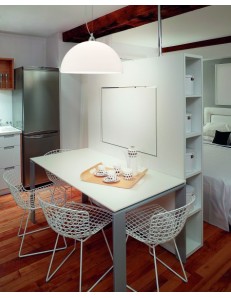FABAS LUCE: Nice sospensione cupola regolabile vetro centrifugato colore bianco per cucina 46cm in 2