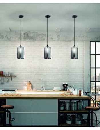 Silo cilindro lampada vetro soffiato cucina fumee E27