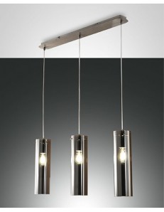 Sintesi lampadario vetro borosilicato fumee diffusori cilindrici E27 2