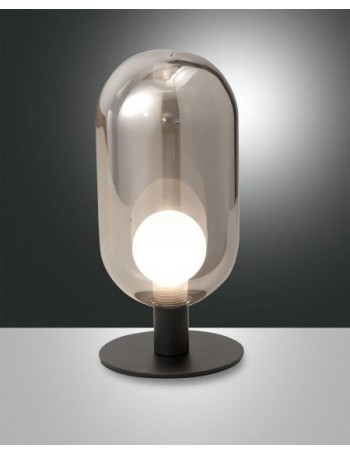 Gubbio lampada comodino led 3w vetro borosilicato fumee