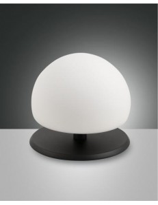 Morgana lampada da tavolo LED  3w bianca con base nera touch