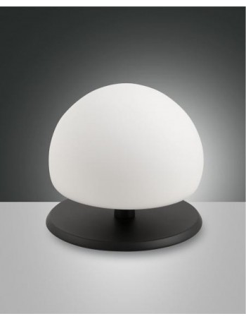 Morgana lampada da tavolo LED  3w bianca con base nera touch