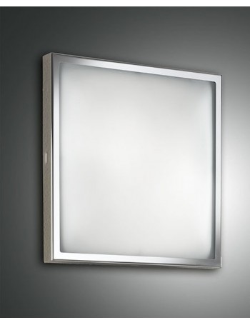 Osaka led small plafoniera quadrata 12w bordo cromo e vetro