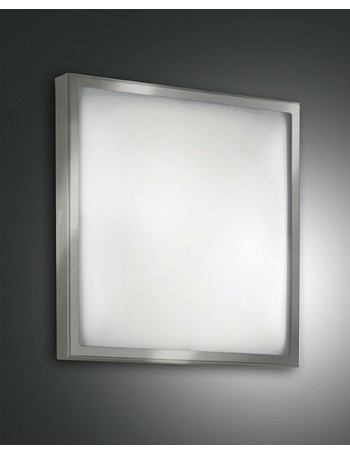 Osaka led small plafoniera quadrata 12w bordo nickel e vetro
