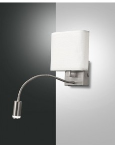 Vietri aplique LED camera con braccio flessibile lettura nickel 2
