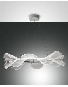 Sylvie sospensione LED 40w Ø72 dimmerabile rotonda petali bianchi 2