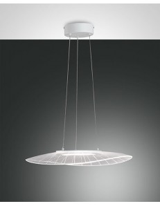 Vela lampadario LED 24w dimmerabile bianco e trasparente