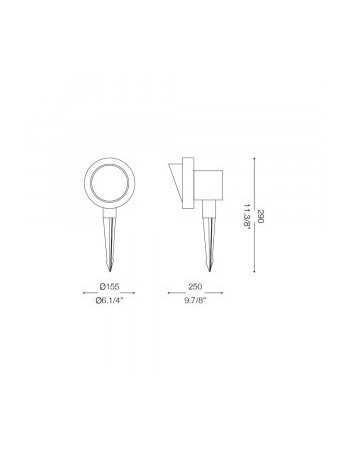 Terra pt1 IP65 faretto lampada da giardino big bianco