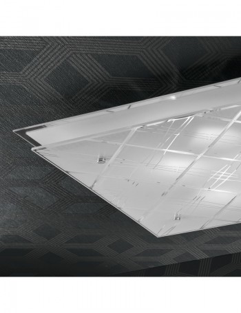 DAMA Plafoniera 4 luci quadrata doppio vetro DAMA Plafoniera 4 luci quadrata doppio vetro