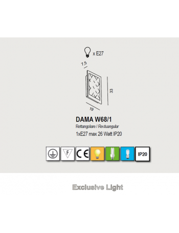 DAMA Plafoniera 1 luce vetro extrachiaro rettangolare DAMA Plafoniera 1 luce vetro extrachiaro rettangolare