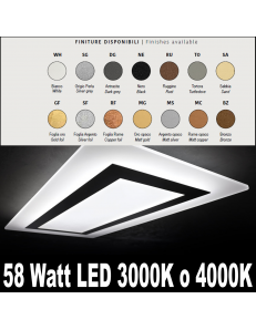 OBLIO Plafoniera 58watt LED rettangolare 3000k o 4000k vari colori