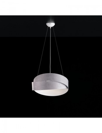 Meteora lampadario cucina tondo pvc effetto grigio cemento