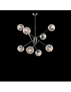 Tresor lampadario soggiorno minimalista cromo e sfere trasparenti