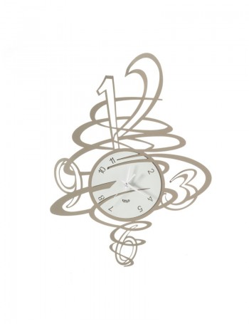 Tornado orologio da parete dal design dinamico beige e bianco marmo
