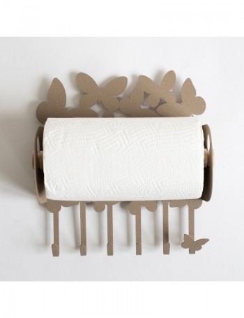 Porta Rotoli Farfalle parete Beige