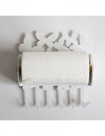 Porta Rotoli Farfalle parete Bianco Neve